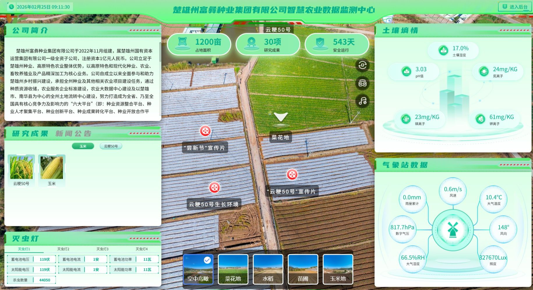 楚雄州富彝种业集团有限公司智慧农业数据监测中心
